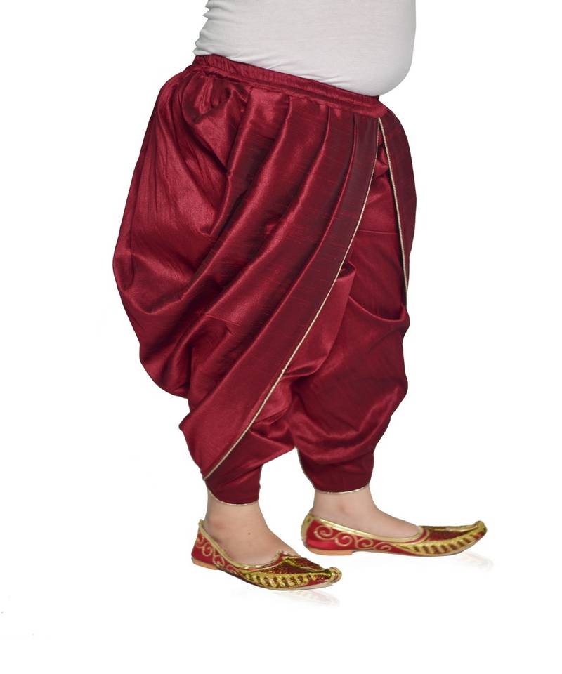 ANAN Kid's Festive & Party Maroon Patiala Pant  ( Maroon Pack of 1 )