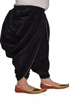 ANAN Kid's Festive & Party Black Patiala Pant  ( Black Pack of 1 )