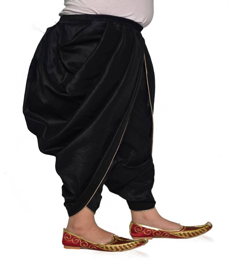 ANAN Kid's Festive & Party Black Patiala Pant  ( Black Pack of 1 )