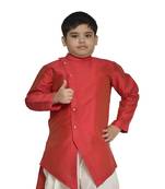 ANAN Kid's Festive & Party Red V Kurta Set  ( Red Pack of 1 )