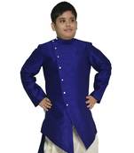 ANAN Kid's Festive & Party Navy V Kurta Set  ( Navy Pack of 1 )