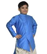ANAN  Kid's Festive & Party Sky Blue V Kurta Set  ( Sky Blue Pack of 1 )