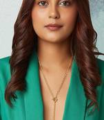 Gold Polish Lariat Necklace With Grey Pearl