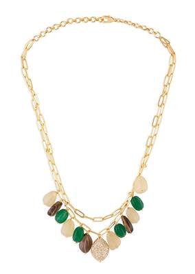 Gold Polish Necklace With Multi-Colour Agates 3