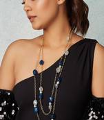Blue Jade Tumbles Layered Necklace