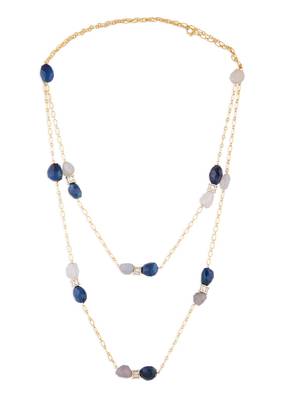 Blue Jade Tumbles Layered Necklace 3