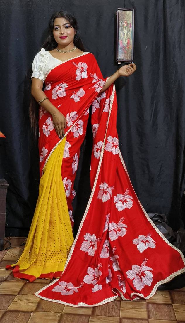 Jaba Flowering Hakoba Saree