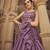 Purple thread embroidered with mirror work chinon semi stitched lehenga choli for women 