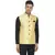 Yellow printed jacquard nehru-jacket