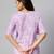 Womens Lavender-Coloured Bell Sleeve Floral Print Top