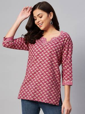 Womens Floral printed Cotton Top 1