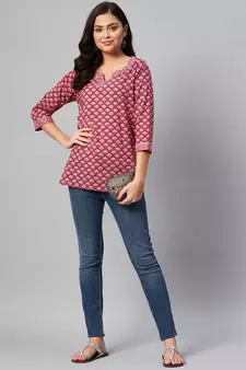 Womens Floral printed Cotton Top
