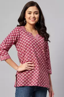 Womens Floral printed Cotton Top