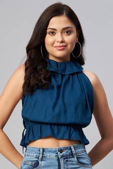 Blue Backless Top