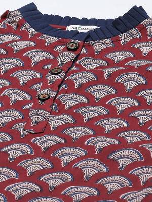 womens pure cotton printed straight kurti and Pant Set 2