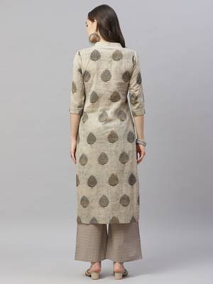 womens cotton printed straight kurti And palazzo set 3
