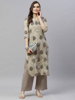 womens cotton printed straight kurti And palazzo set 5