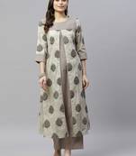 womens pure cotton printed A-Line kurti  And palazzo set