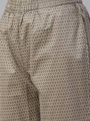 womens pure cotton printed A-Line kurti  And palazzo set 3