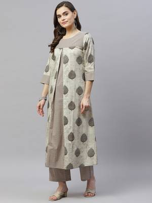 womens pure cotton printed A-Line kurti  And palazzo set 4