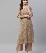 womens cotton printed straight kurti And palazzo set