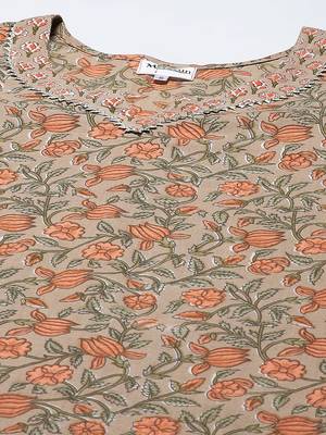 womens cotton printed straight kurti And palazzo set 2