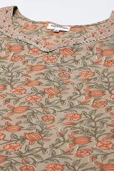 womens cotton printed straight kurti And palazzo set