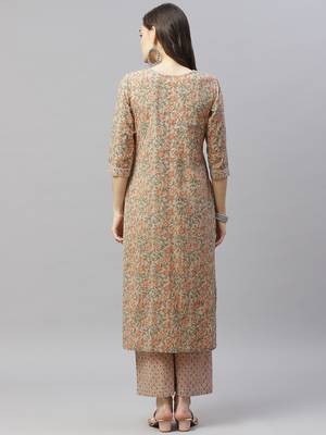 womens cotton printed straight kurti And palazzo set 5
