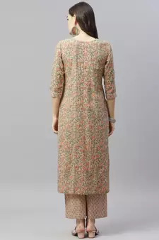 womens cotton printed straight kurti And palazzo set