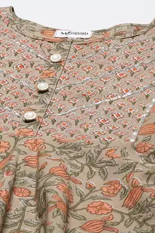 Womens Floral Print Ankle Length Anarkali Kurti