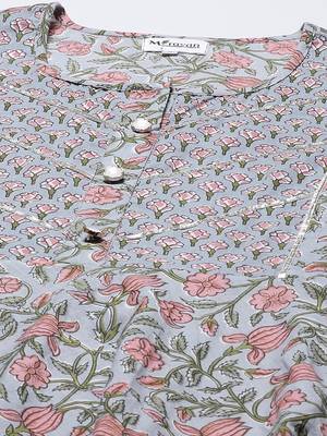 Womens Floral Print Ankle Length Anarkali Kurti 2