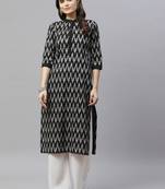 Womens Straight Ikkat Print Knee Length Kurti