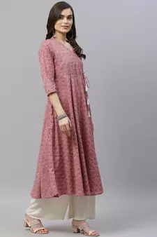 Women's Cotton Floral Print Long Anarkali Kurta
