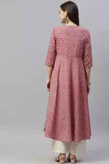 Women's Cotton Floral Print Long Anarkali Kurta