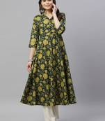  Cotton Floral Printed Anarkali Kurta for Women
