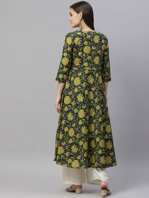  Cotton Floral Printed Anarkali Kurta for Women 4