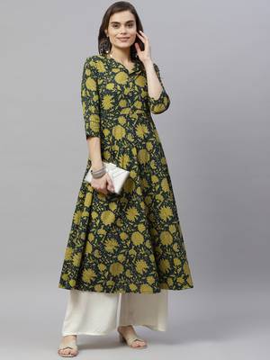  Cotton Floral Printed Anarkali Kurta for Women 5