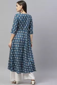 Women's Cotton Floral Print Anarkali Kurta