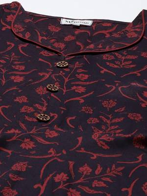  Cotton Floral Printed Anarkali Kurta with Gold Print Dupatta for Womens/Girls 2