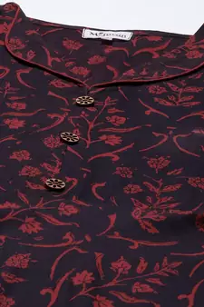  Cotton Floral Printed Anarkali Kurta with Gold Print Dupatta for Womens/Girls