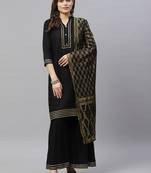 womens rayon solid kurta sharara and dupatta salwar suit set