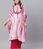 Womens Tie & Dye Rayon Kaftan Kurti Dress