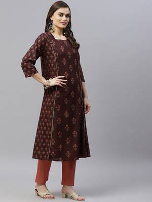 Women's Pure Cotton Printed Straight Kurta Trouser With Dupatta Set 2