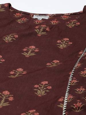 Women's Pure Cotton Printed Straight Kurta Trouser With Dupatta Set 4