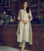 off-white embroidered pure_art_silk semi_stitched salwar