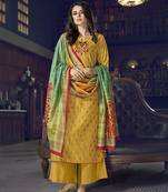 yellow embroidered pure_art_silk semi_stitched palazzo