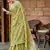 SANGAM PRINTS Yellow Green Linen Resham Dori Work Traditional Tassle Saree