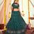 Turquoise embroidered chiffon semi stitched lehenga