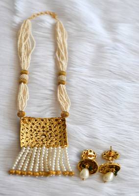 Antique kemp-green pearl necklace set dj-01589 3