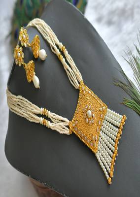 Antique pearl square pendant necklace set dj-01590 1